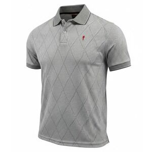 Payne Stewart Mens XL Golf Polo Shirt Black White Diamond Argyle (T29)‎ NWTs